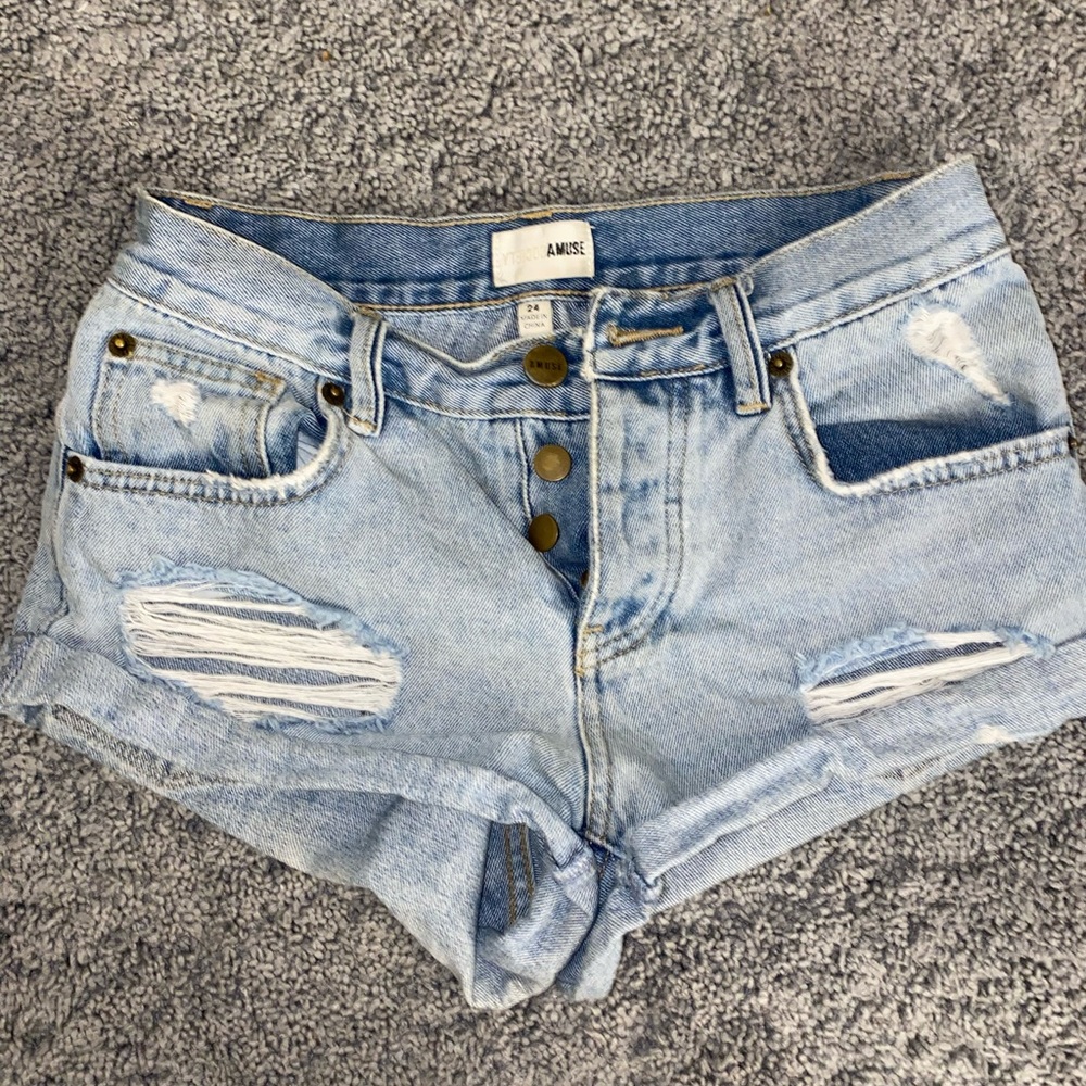 Light wash shorts